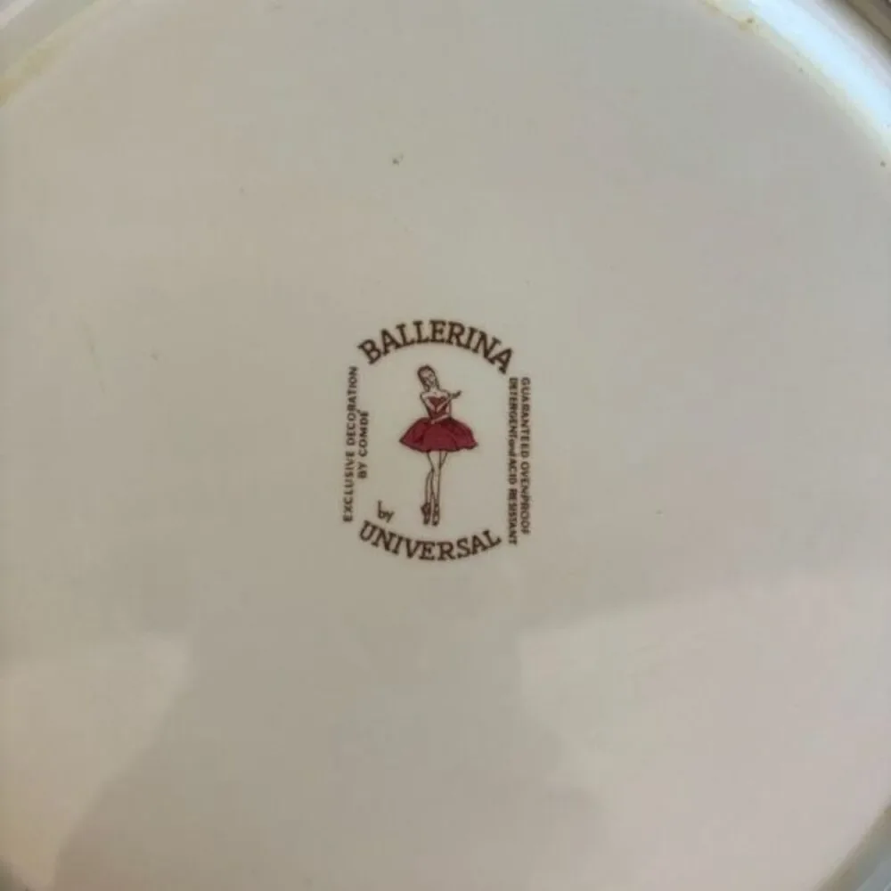 Ballerina By Universal Rose Pattern Ceramic Pie Plate